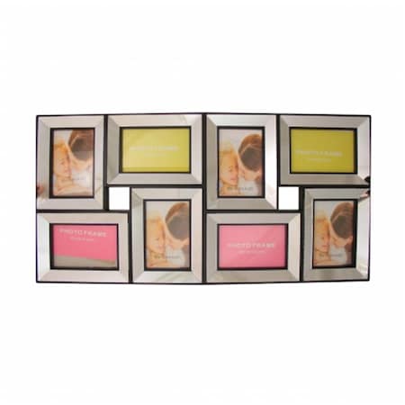 Purely Pecan 27.5 in. Black Trimmed Glass Encased Photo Picture Frame Collage Wall Decoration 32011369